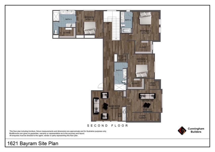 Rendering of the second floor to show space and layout. Buyer/buyer's agent to confirm all specs Rendering of the second floor to show space and layout. Buyer/buyer's agent to confirm all specs
