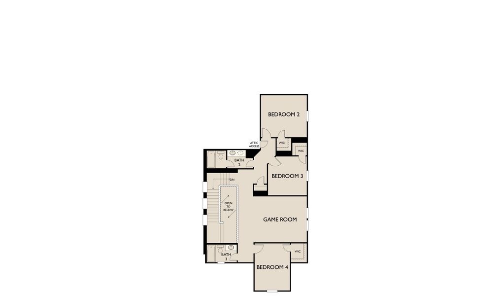 2D floor plan layout for the Primrose by Ashton Woods in Wildrye 40ft, Waller, TX (Image 4).