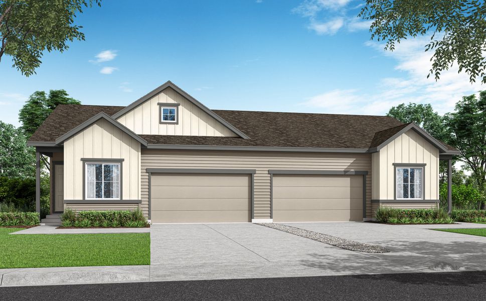 Representative exterior photo of a completed home built from the 3405 by Tri Pointe Homes in Westside Crossing, Berthoud, CO (Image 28).