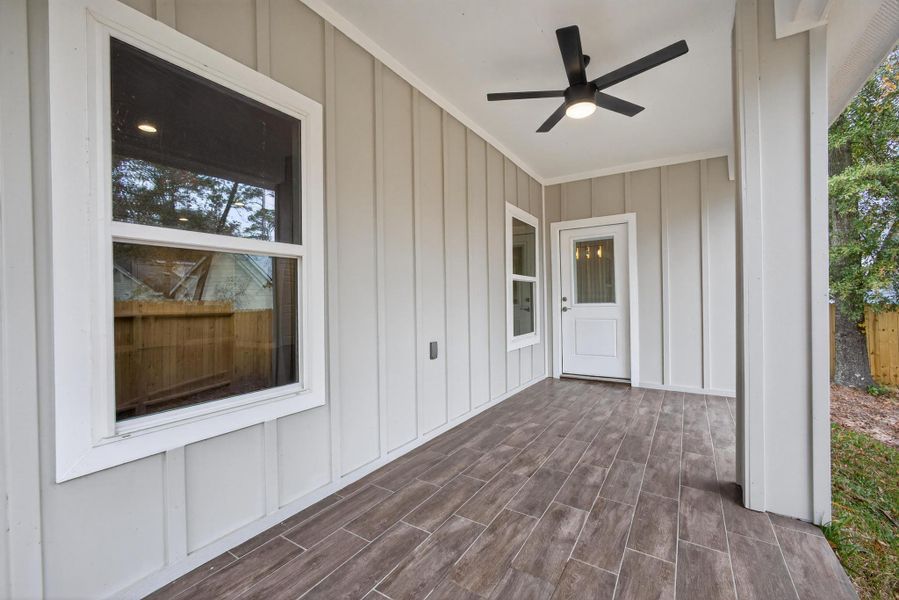Exterior details and patio area of a home in , Willis (Image 23).