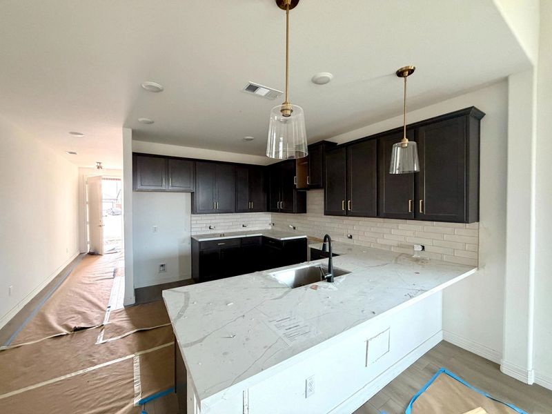 Construction progress - kitchen featuring the AW Collection Oxford