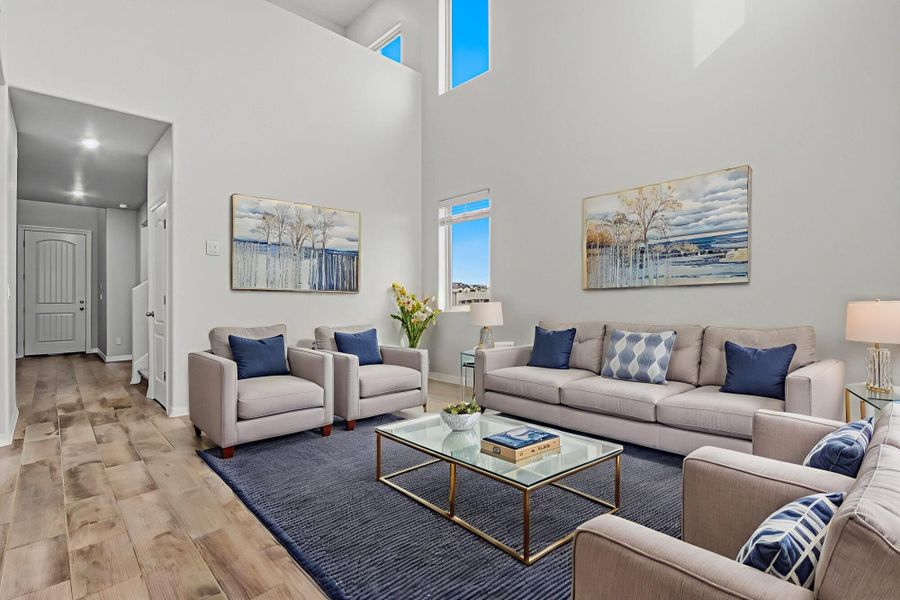 Furnished interior view inside a new home in Emerald Estates, Horizon City (Image 4). Furnished interior view inside a new home in Emerald Estates, Horizon City (Image 4).