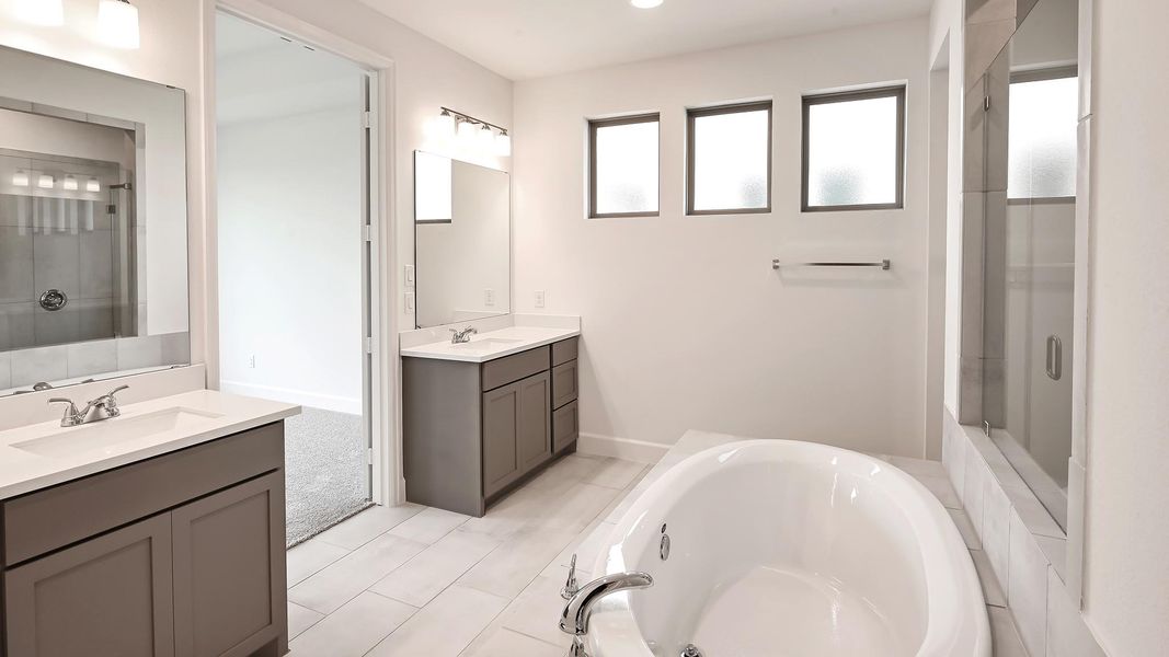 Furnished interior view inside a new home in Flora 50', Hutto (Image 11).