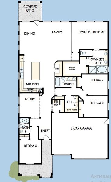 2D floor plan layout for the The Gatehouse by David Weekley Homes in Alston at Soleo, San Tan Valley, AZ (Image 3).