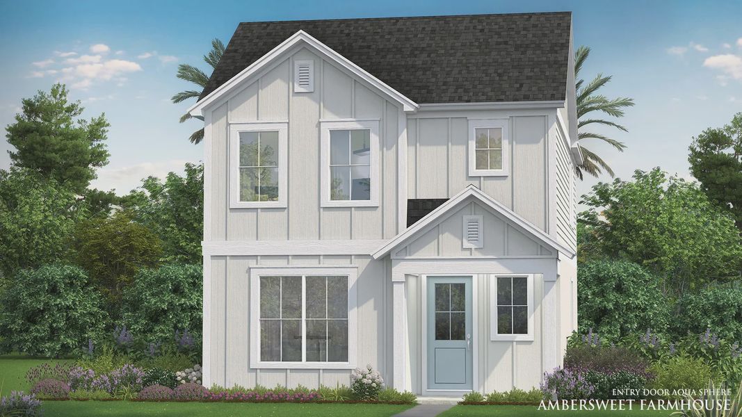 Representative exterior photo of a completed home built from the Ambersweet by DRB Homes in Trinity Place, St. Cloud, FL (Image 25). Representative exterior photo of a completed home built from the Ambersweet by DRB Homes in Trinity Place, St. Cloud, FL (Image 25).