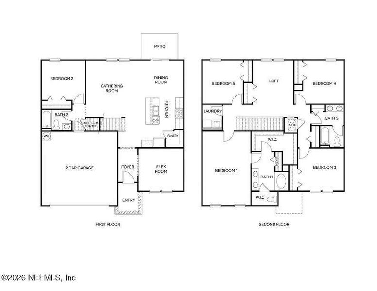 2D floor plan layout of this home in Entrada, St. Augustine, FL (Image 5). 2D floor plan layout of this home in Entrada, St. Augustine, FL (Image 5).