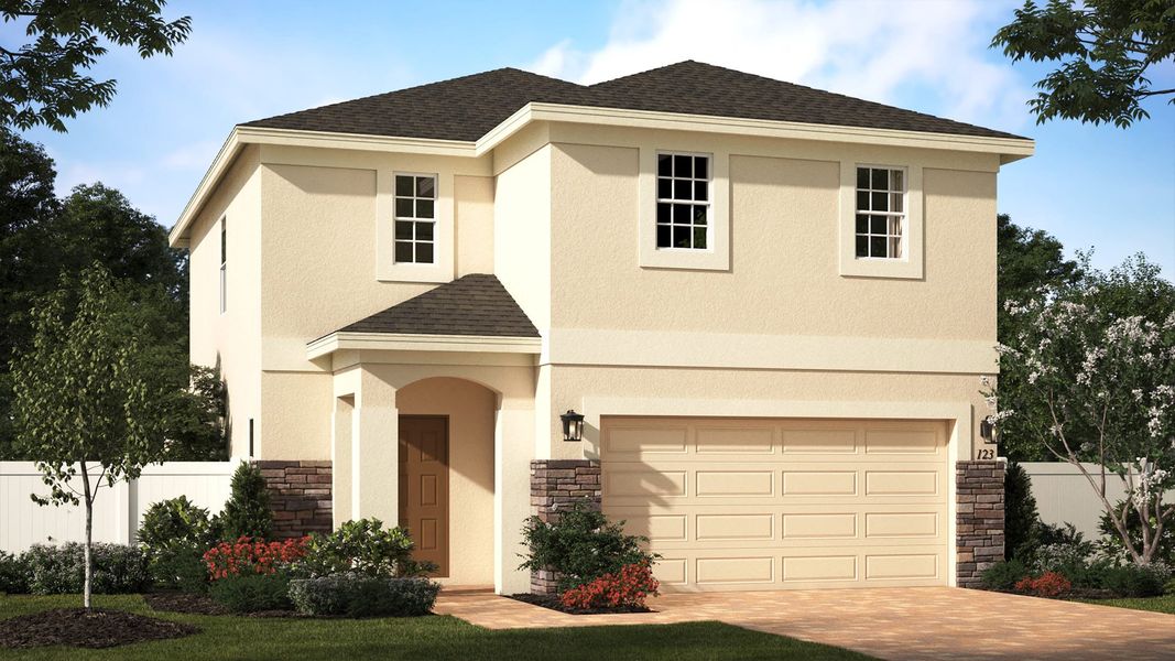 Elevation 1 with Optional Stone | Gasparilla | Landsea Homes