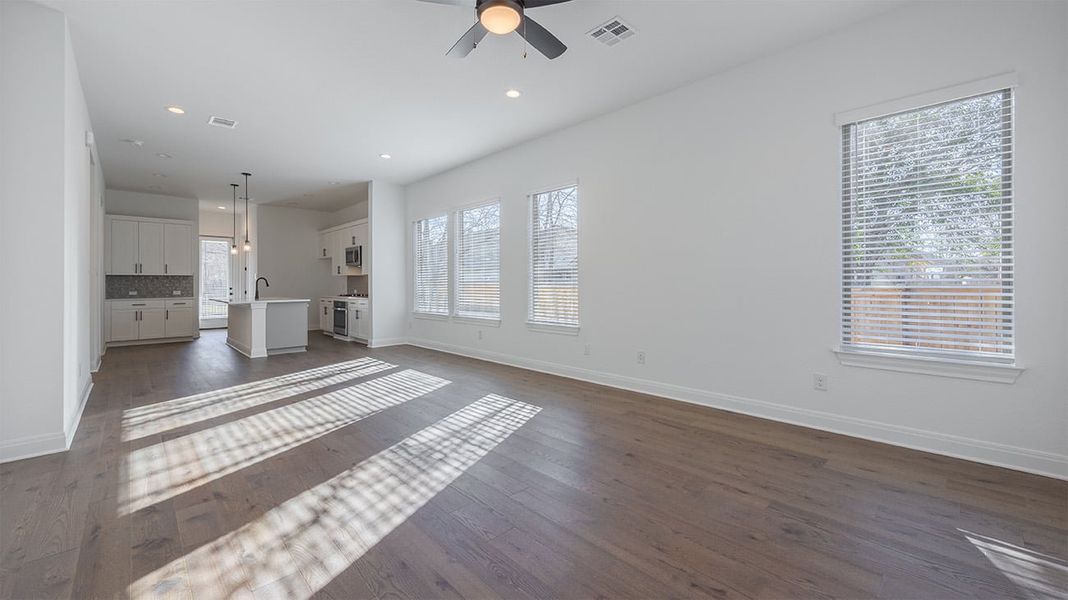 Representative unfurnished interior of a home built from the Tyler by Risewell Homes in The Porch at Du Pre, Buda (Image 8).