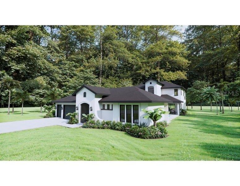 Front exterior of a new home in , Lutz, FL, highlighting curb appeal (Image 8).