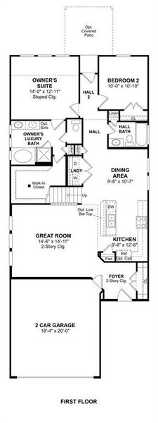 The Rochester floor plan by K. Hovnanian® Homes. 1st Floor shown. *Prices, plans, dimensions, features, specifications, materials, and availability of homes or communities are subject to change without notice or obligation.