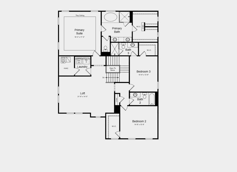 2D floor plan layout for the Bordeaux by Taylor Morrison in Towson Village, Peachtree City, GA (Image 4).