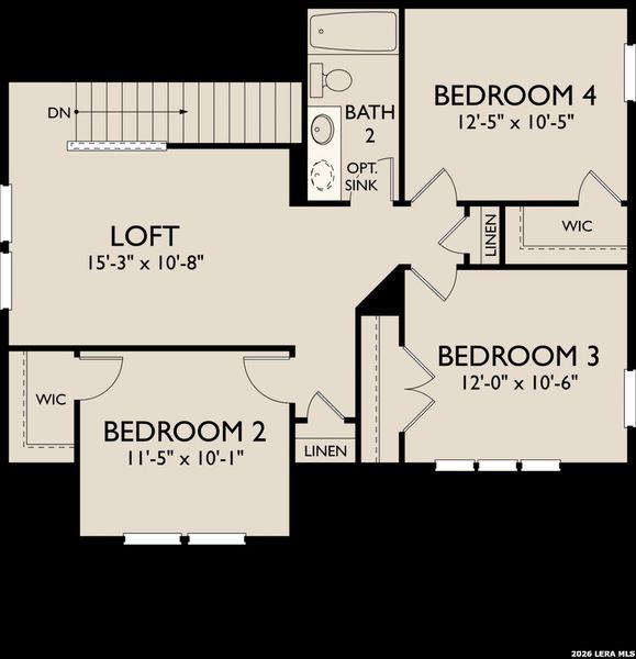 2D floor plan layout of this home in The Wilder, Adkins, TX (Image 3).