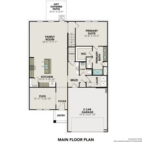 2D floor plan layout of this home in Hickory Ridge, Elmendorf, TX (Image 24).