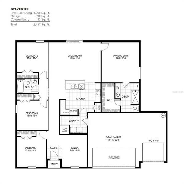 2D floor plan layout of this home in , Palm Coast, FL (Image 2). 2D floor plan layout of this home in , Palm Coast, FL (Image 2).
