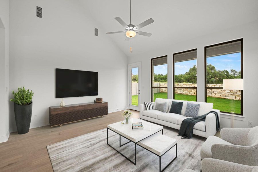 Open Concept Family Room - Virtually Staged