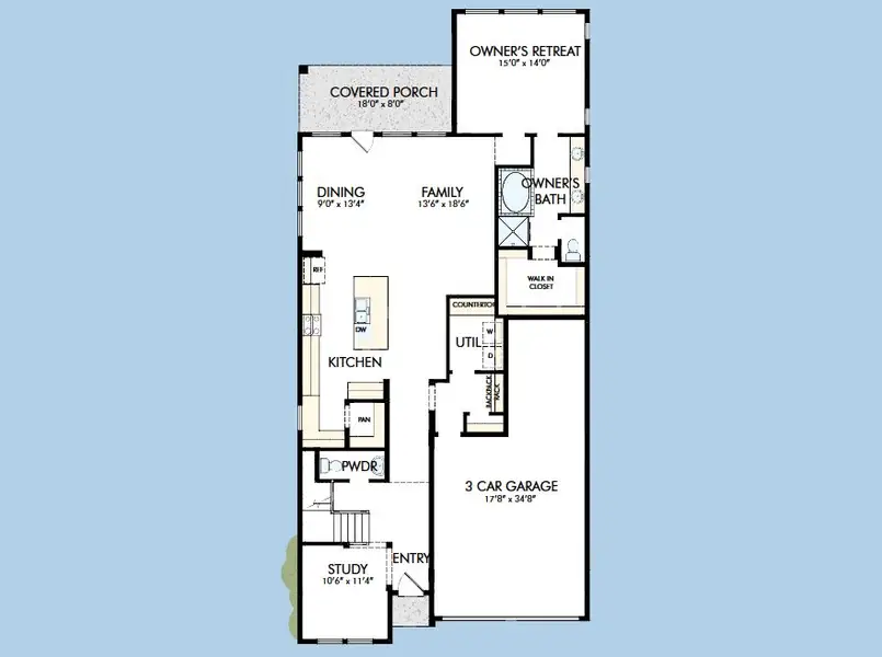 2D floor plan layout for the The El Paso by David Weekley Homes in Walden Creek – Reserve Collection, Montgomery, TX (Image 5). 2D floor plan layout for the The El Paso by David Weekley Homes in Walden Creek – Reserve Collection, Montgomery, TX (Image 5).