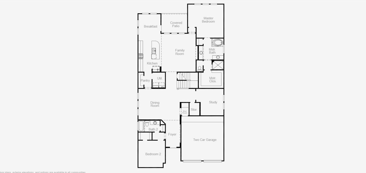 2D floor plan layout for the Goodlow by Coventry Homes in Chaparral Park, Oak Point, TX (Image 3).
