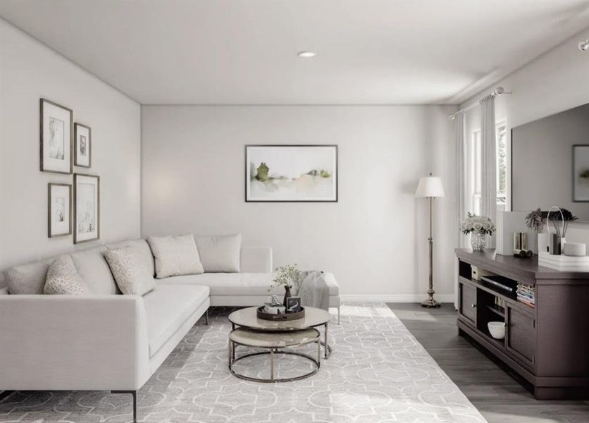Furnished interior view inside a new home in Waterside at Cedar Creek, Abilene (Image 4).