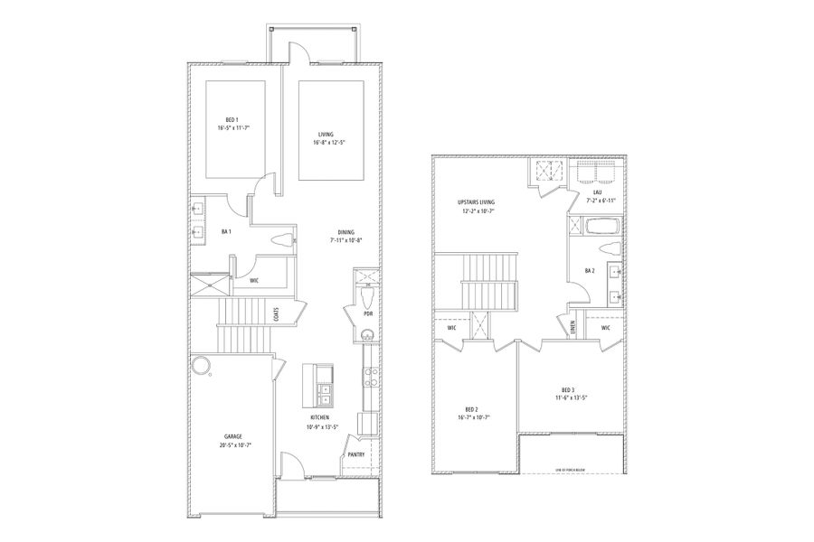 2D floor plan layout for the McClain Interior Unit by D.R. Horton in Fallschase, Tallahassee, FL (Image 3). 2D floor plan layout for the McClain Interior Unit by D.R. Horton in Fallschase, Tallahassee, FL (Image 3).