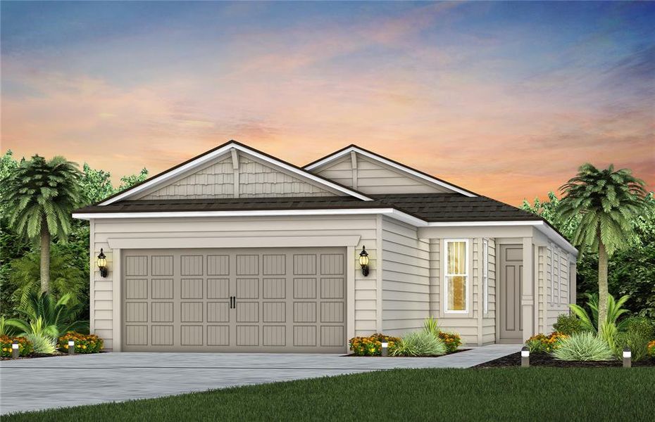 Front exterior of a new home in Seminole Palms, Palm Coast, FL, highlighting curb appeal (Image 1). Front exterior of a new home in Seminole Palms, Palm Coast, FL, highlighting curb appeal (Image 1).