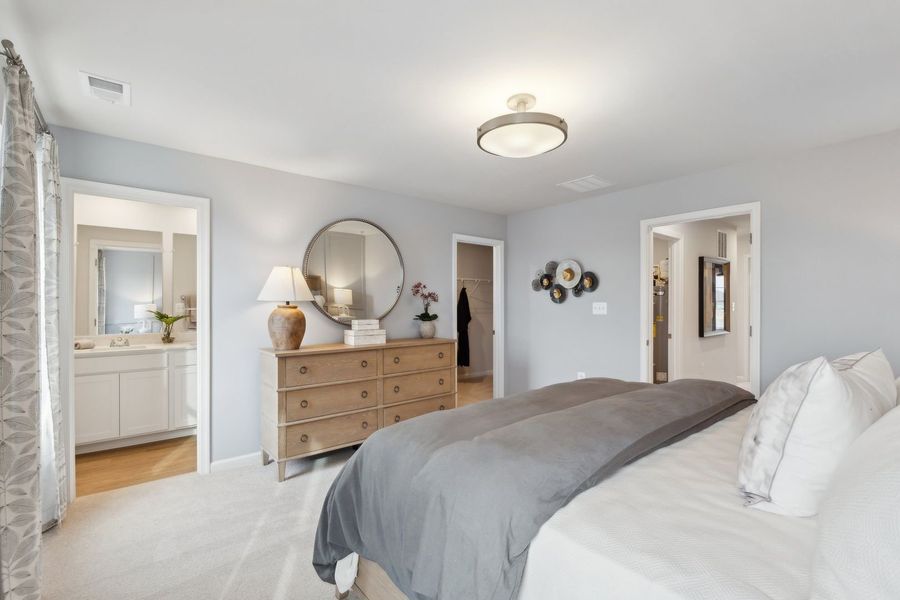 Representative furnished interior of a home built from the The Rutledge by Stanley Martin Homes in Essence at Trinity Townhomes, Columbia (Image 51).