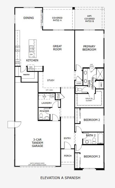 2D floor plan layout for the Falcon by Landsea Homes in Trovita at Citrus Park, Goodyear, AZ (Image 3).