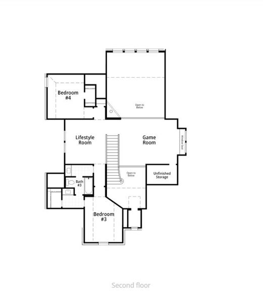 2D floor plan layout for the 222 Plan by Highland Homes in Jubilee: 70ft. lots, Hockley, TX (Image 5).