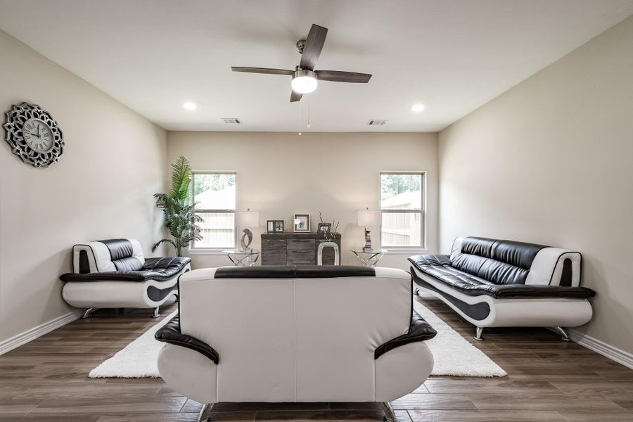 Spacious main living area with seating arrangement. Spacious main living area with seating arrangement.