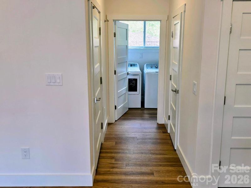 Hallway from the kitchen to the laundry