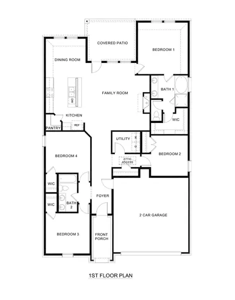2D floor plan layout of this home in Madera, Royse City, TX (Image 2). 2D floor plan layout of this home in Madera, Royse City, TX (Image 2).