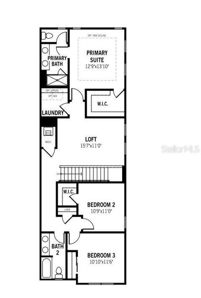 2D floor plan layout of this home in Crosswind Ranch, Parrish, FL (Image 6).