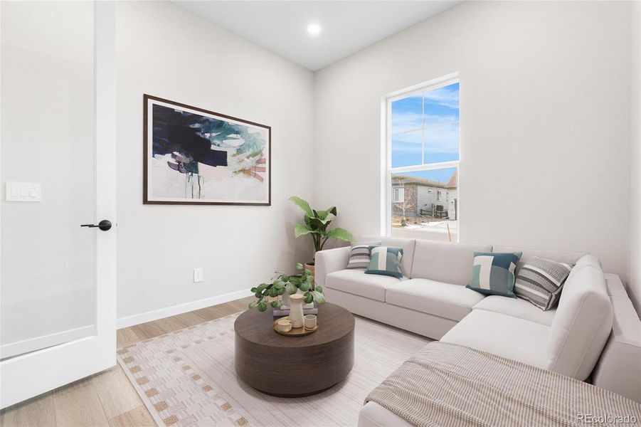 Furnished interior view inside a new home in Hilltop at Inspiration, Aurora (Image 19).