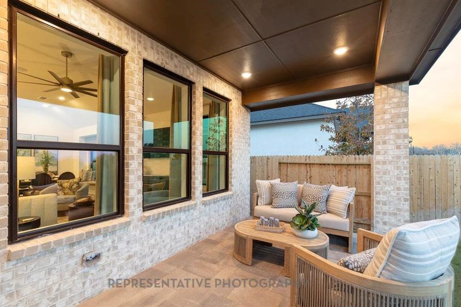 Exterior details and patio area of a home in Treeline, Justin (Image 21).
