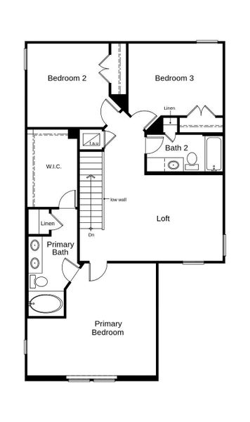 This floor plan features 3 bedrooms, 2 full baths, 1 half bath, and over 1,900 square feet of living space.