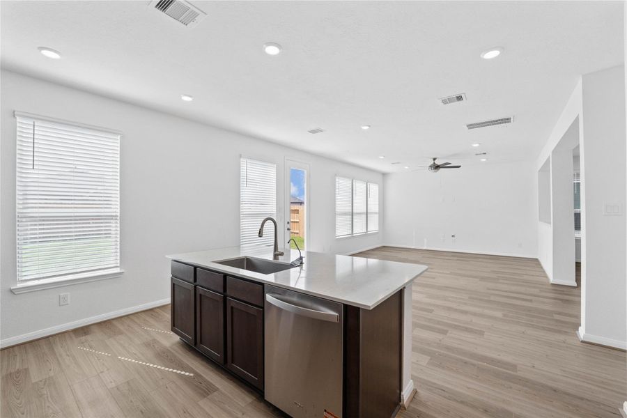 Additional view of the kitchen island looking out to the Great Room! Additional view of the kitchen island looking out to the Great Room!