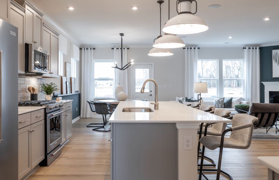 Furnished interior view inside a new home in Stewarts Landing, Charlotte (Image 25).