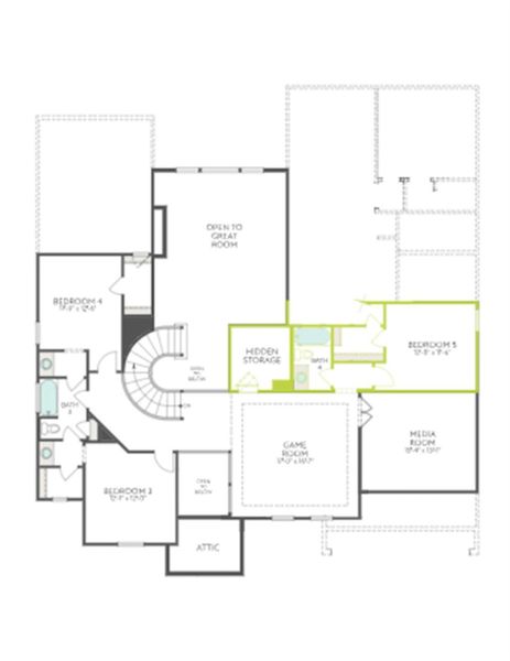 2D floor plan layout of this home in Harvest Green 75′, Richmond, TX (Image 3). 2D floor plan layout of this home in Harvest Green 75′, Richmond, TX (Image 3).