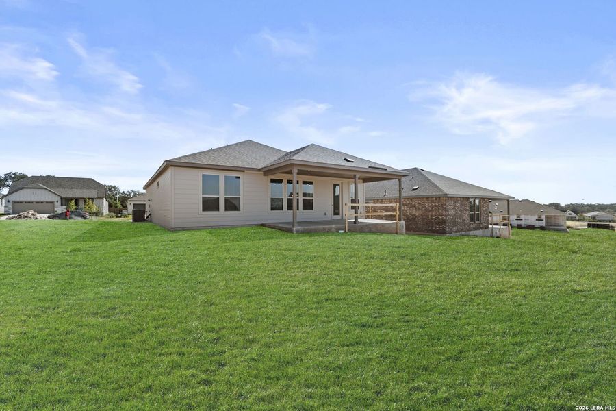 Exterior details and patio area of a home in Del Webb New Braunfels at Veramendi, New Braunfels (Image 20).