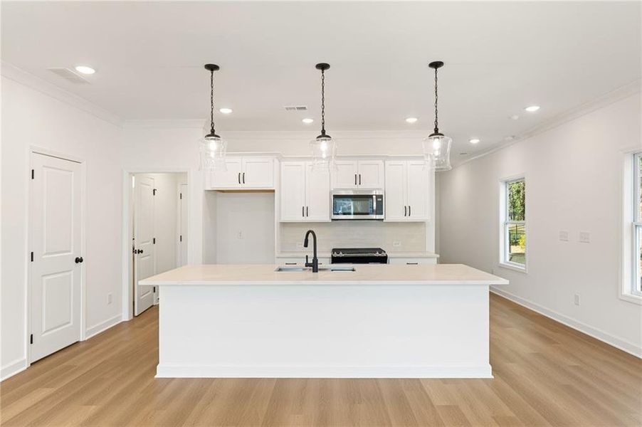 Furnished interior view inside a new home in Bluffs at Bells Ferry, Marietta (Image 6).