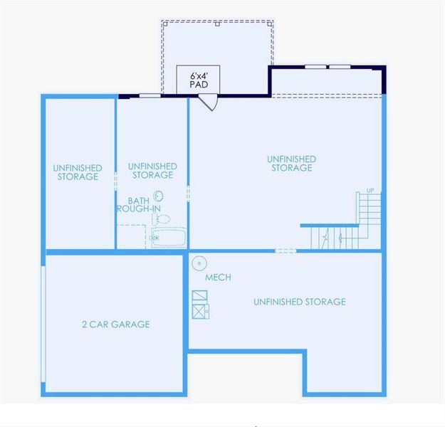 2D floor plan layout of this home in Sierra Creek, Hoschton, GA (Image 4).