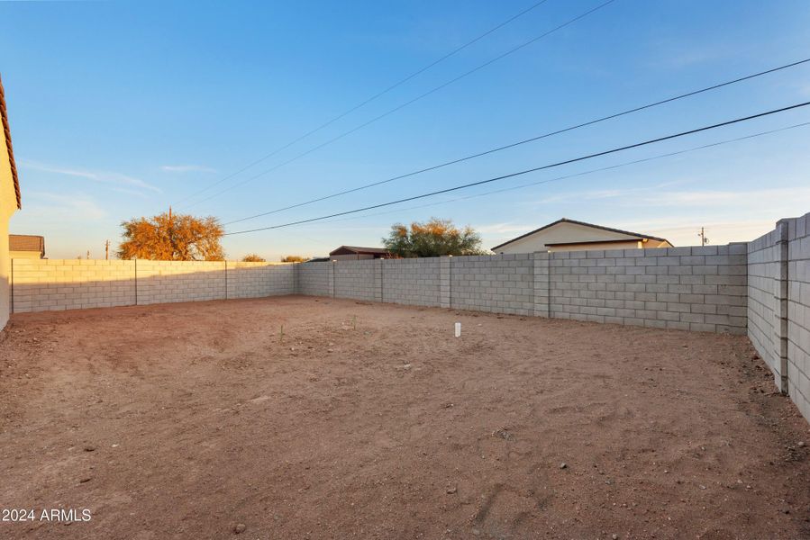 Fenced backyard