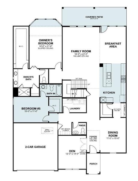 2D floor plan layout of this home in Edgewood, Leander, TX (Image 5).