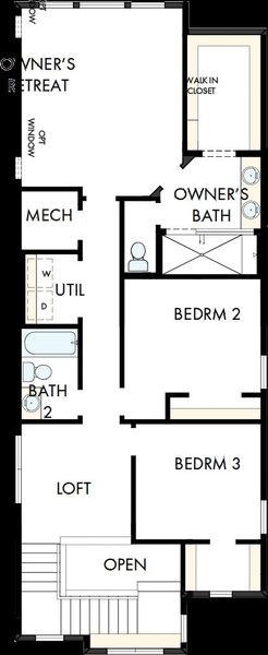 2D floor plan layout of this home in Revel Crossing at Wolf Ranch – The Ascent Collection, Colorado Springs, CO (Image 3).