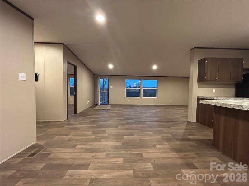 View of Dining Room & Living Room
