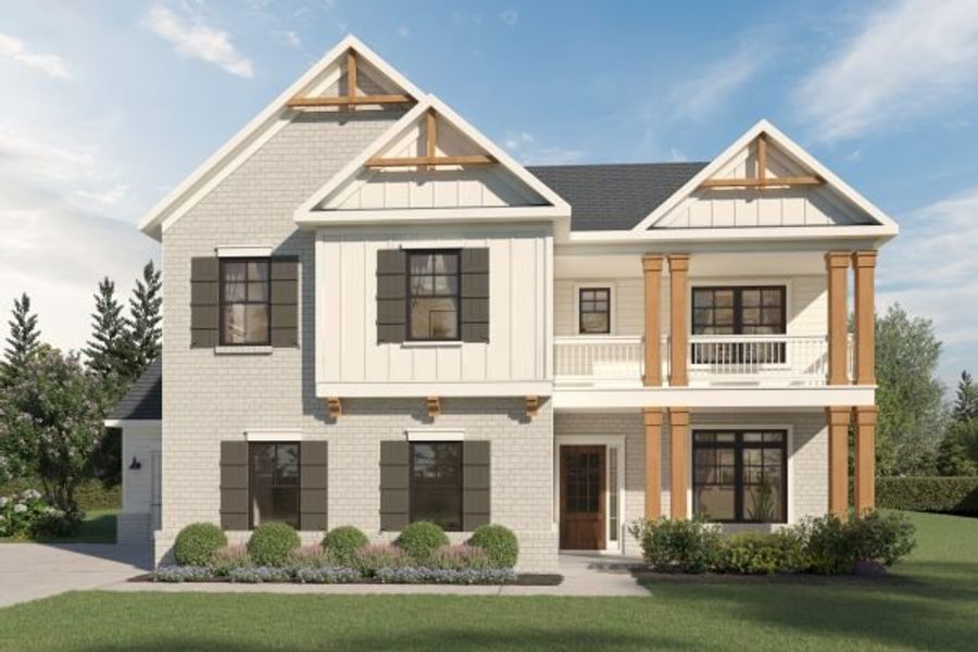 Representative exterior photo of a completed home built from the Roosevelt by Kerley Family Homes in Walters Creek, Douglasville, GA (Image 6). Representative exterior photo of a completed home built from the Roosevelt by Kerley Family Homes in Walters Creek, Douglasville, GA (Image 6).