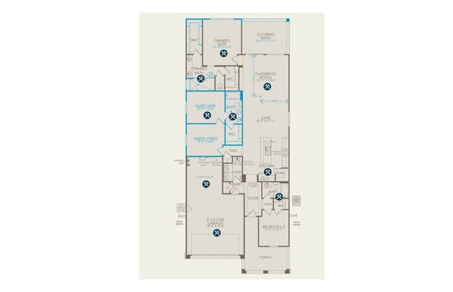 2D floor plan layout of this home in Regent Hills - Meadow Series, Buckeye, AZ (Image 3).