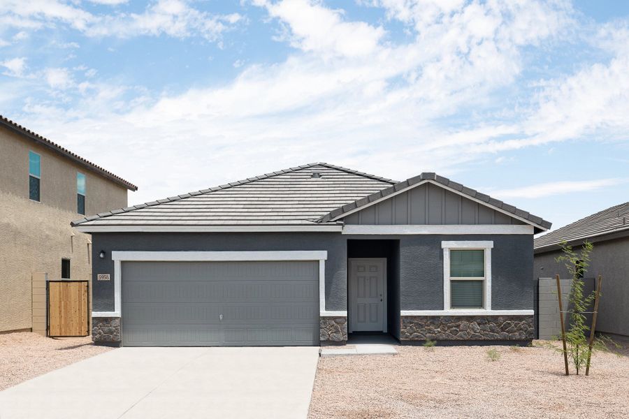 Representative exterior photo of a completed home built from the Prism by Starlight Homes in Stonebridge Manor, Waddell, AZ (Image 10).