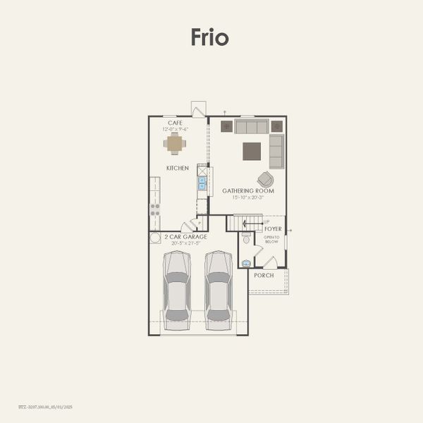 2D floor plan layout for the Frio by Centex in Cottonwood Creek, Howe, TX (Image 4).