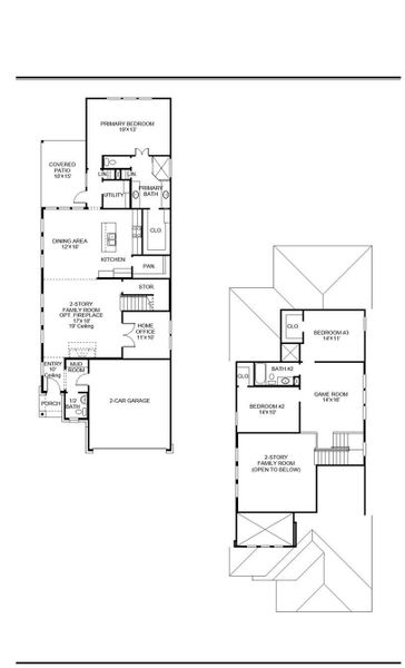 2D floor plan layout of this home in The Woodlands Hills 40', Willis, TX (Image 2). 2D floor plan layout of this home in The Woodlands Hills 40', Willis, TX (Image 2).