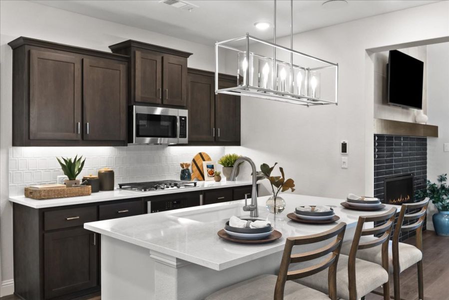 Furnished interior view inside a new home in La Terra at Uptown Celina, Celina (Image 5). Furnished interior view inside a new home in La Terra at Uptown Celina, Celina (Image 5).